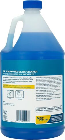 Zep Commercial ZU1120128EA Streak-Free Glass Cleaner, Pleasant Scent, 1 gal Bottle in Kuwait