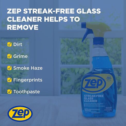 Zep Commercial ZU1120128EA Streak-Free Glass Cleaner, Pleasant Scent, 1 gal Bottle in Kuwait
