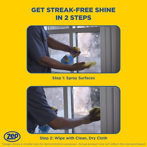 Zep Commercial ZU1120128EA Streak-Free Glass Cleaner, Pleasant Scent, 1 gal Bottle in Kuwait