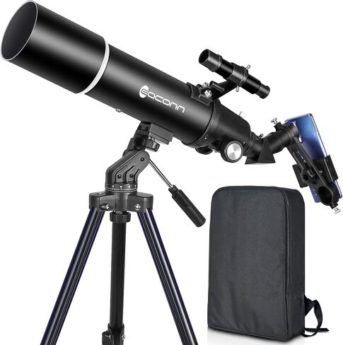 Telescopes for Adults Astronomy, 80mm Aperture 600mm Refractor Telescope for Kids & Beginners, Compact and Portable Travel Telescopio with Backpack in Saudi Arabia