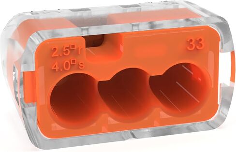 شركة IDEAL INDUSTRIES INC. 30-1333S موصل 3 منافذ مدمج باللون البرتقالي، (10PK) in Kuwait