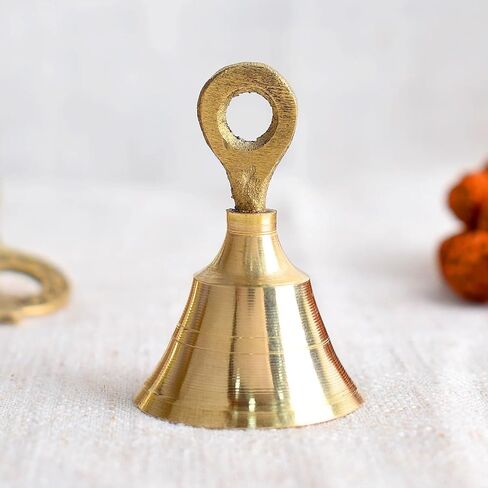SATVIK 6 Pc Set of Brass Bell with Hanging Loops Coaster Beach Decoration Item Vintage Style Indian Bell with Jingle Ring, Wedding Bell, Christmas Bell, Cow, Elephant Bell (Small) in Saudi Arabia