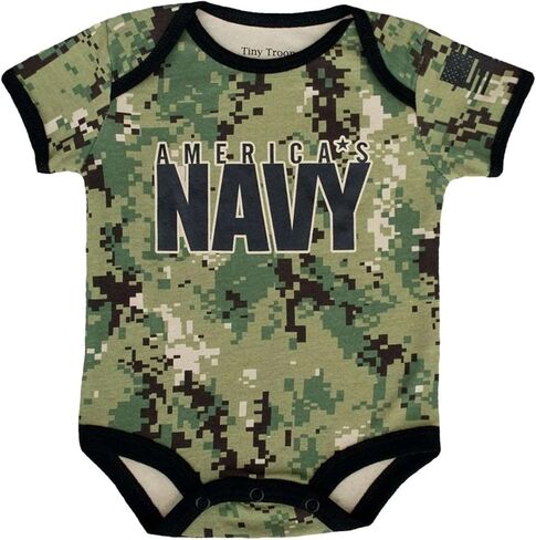 Trooper Clothing Little Sailor Baby 2 Pk U.S. Navy Bodysuits NWU Camo & Black (3-6 Months) in Kuwait