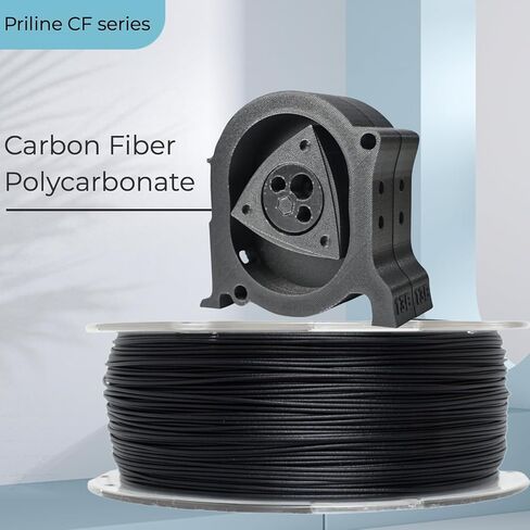 PRILINE Carbon Fiber Polycarbonate 1KG 1.75 3D Printer Filament, 1kg 1.75 mm,Black in Saudi Arabia