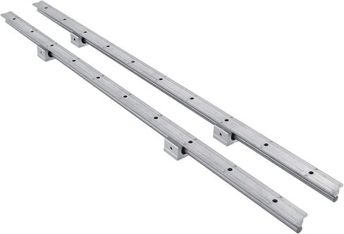 Happybuy Linear Rail 2PCS SBR12-1000mm، دليل خطي 2xLinear دليل القضبان و4xSquare نوع النقل كتل تحمل، مجموعة السكك الحديدية CNC، القضبان الخطية ومجموعة المحامل، للآلات والمعدات الآلية in Saudi Arabia
