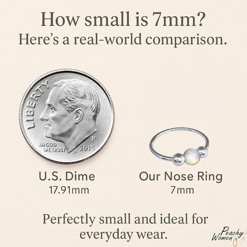 Small Nose Ring With White Opal - 20 Gauge 14K Gold Filled Nose Piercing Ring - 7mm Nose Jewelry in Kuwait