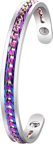 Gold Cuff Bracelets Adjustable Open Engraved Bangle Bracelets Stainless Steel Jewelry Birthday Halloween Christmas Gifts for Women Men in Kuwait