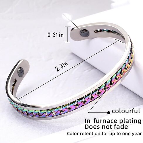 Gold Cuff Bracelets Adjustable Open Engraved Bangle Bracelets Stainless Steel Jewelry Birthday Halloween Christmas Gifts for Women Men in Kuwait