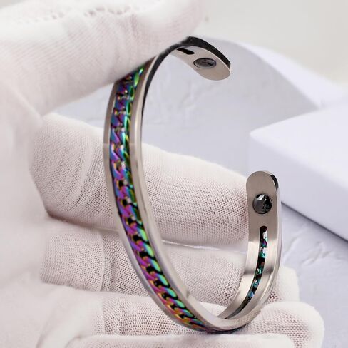 Gold Cuff Bracelets Adjustable Open Engraved Bangle Bracelets Stainless Steel Jewelry Birthday Halloween Christmas Gifts for Women Men in Kuwait