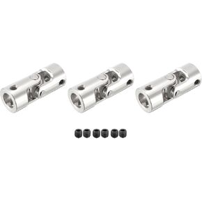 DMiotech 5 Pack 6mm to 6mm Inner Dia Rotatable Universal Steering Shaft U Joint Coupler L23 x D11 Coupler Connector W Screw for 3D Printer, CNC Machine in Kuwait