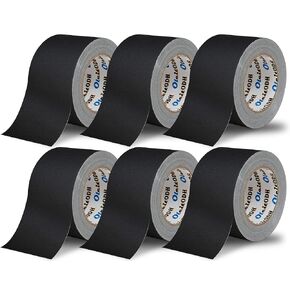 3 Inch Black Gaffers Tape -8 Roll Multi Pack Bulk -60 Yards per Roll - Easy Tear, No residue Non Reflective Gaff Tape -Waterproof Matte Cloth Gaffing Tape for Professional Photography, Filming, Stage