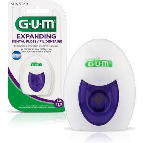 GUM Deep Clean Expanding Dental Floss - Waxed Woven Floss - Effective Plaque Removal for Tight Teeth - Unflavored in Saudi Arabia