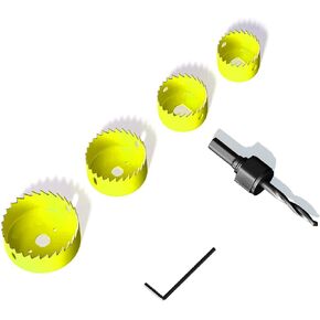 طقم منشار ثقب Antetek 6 قطع 1-1/4 بوصة -2-1/8 بوصة (32-54 مم) مجموعة منشار ثقب مع 4 شفرات منشار، 1 مغزل و1 ​​مفتاح سداسي للخشب والبلاستيك والبلاستيك والخشب الرقائقي والجدران الجافة in Kuwait