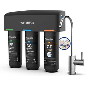 Waterdrop TSB 3-Stage High Capacity Under Sink Water Filter, Reduces PFAS, PFOA/PFOS, Fluoride, Chlorine, Bad Taste & Odor, with Dedicated Faucet, NSF/ANSI 42 Certified Element, USA Tech in Saudi Arabia