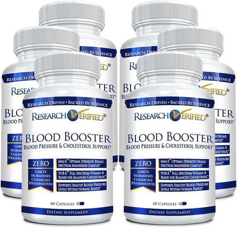 Research Verified Blood Booster - Naturally Support BP and Heart - Hawthorn, Magnesium, Celery Seed Powder, BioPerine - 60 Capsules - 1 Month Supply in Kuwait