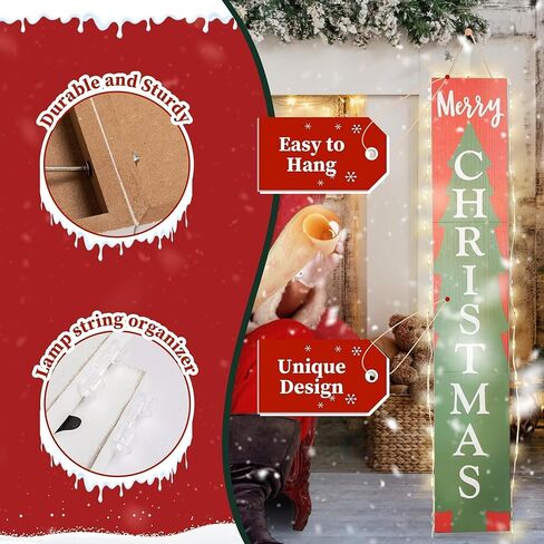 علامة ديكو محددة 47 بوصة للباب الأمامي، علامة الشرفة لرجل الثلج في عيد الميلاد، علامة ترحيب واقفة للمزرعة لديكور الشرفة الأمامية، علامة الشرفة المعلقة لزينة عيد الميلاد لديكور الحائط الداخلي والخارجي. in Kuwait