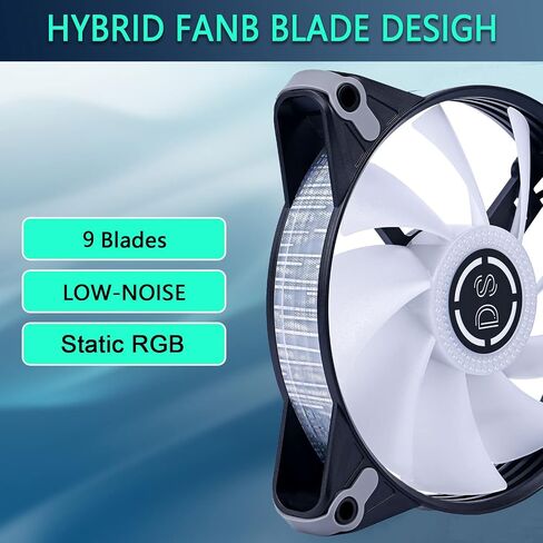 DS White Rainbow RGB LED 120mm Case Fan for PC Cases, CPU Coolers, Radiators System (6 Pack RGB Fans kit, E Series) in Kuwait