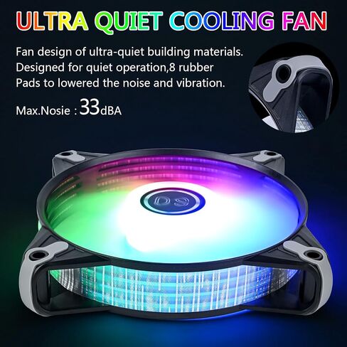 DS White Rainbow RGB LED 120mm Case Fan for PC Cases, CPU Coolers, Radiators System (6 Pack RGB Fans kit, E Series) in Kuwait