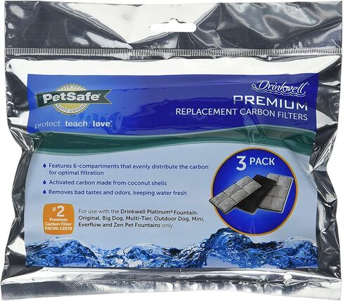 PetSafe Drinkwell Replacement Filter for Original | Platinum | Mini | Big Dog Pet Fountains, Charcoal Carbon Filter for Cats and Dogs in Saudi Arabia