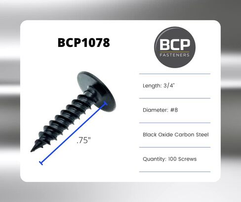 500 Qty #8 x 3/4" Black Phillips Modified Truss Head Wood Screws (BCP1108) in Saudi Arabia