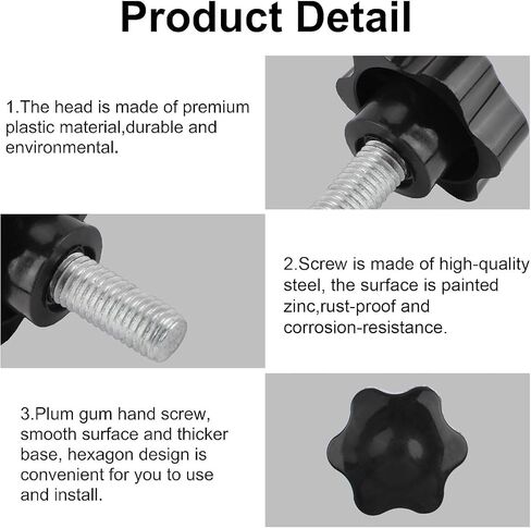 INCREWAY 24pcs Thumb Screw, M6/M8/M10x25mm Star Head Knob Tightening Screw Thumbscrew in Kuwait