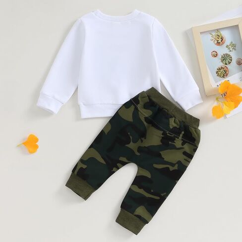 Ursobutegl Mamas Boy Clothes Toddler Baby Fall Winter Outfit Long Sleeve Letter Sweatshirt Top Pants Casual Tracksuit (Embroidery-Coffee, 0-6 Months) in Saudi Arabia