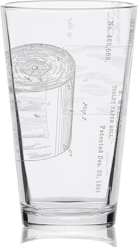 BICYCLE PATENT - 1890 Engraved Beer Pint Glass | Inspired by Historical Inventions Innovations & Machines | Great Collectible Gift Idea & Unique Decor! in Kuwait
