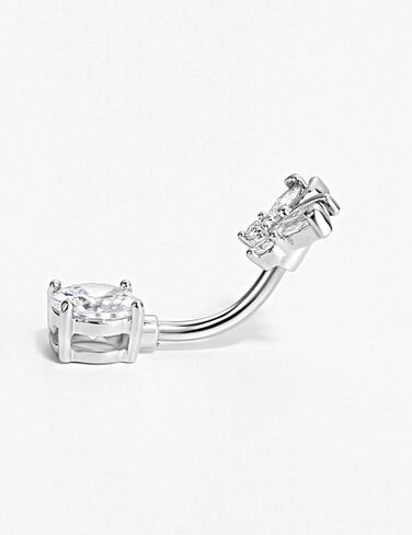 14 Gauge 316L Surgical Steel Belly Button Ring Fishtail Belly Ring Dangling Piercing Jewelry Barbells Clear Cubic Zirconia Navel Rings Silver Screw Bar 10 mm Screw on Piercing Stud Ball End 14G in Kuwait