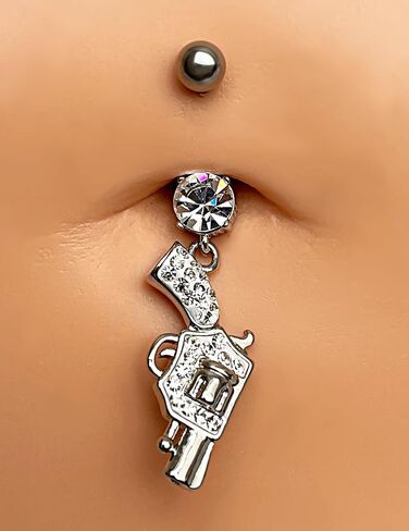 14 Gauge 316L Surgical Steel Belly Button Ring Fishtail Belly Ring Dangling Piercing Jewelry Barbells Clear Cubic Zirconia Navel Rings Silver Screw Bar 10 mm Screw on Piercing Stud Ball End 14G in Kuwait
