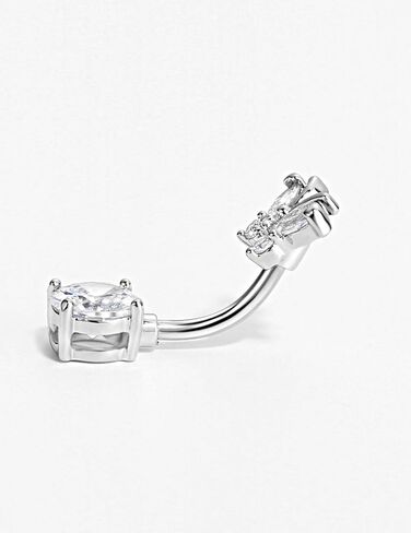 14 Gauge 316L Surgical Steel Belly Button Ring Twisted CZ Belly Ring Dangling Piercing Jewelry Barbells Clear Cubic Zirconia Navel Rings Silver Screw Bar 10 mm Screw on Piercing Stud Ball End 14G in Kuwait