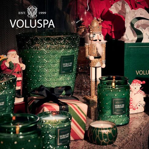Voluspa Gilt Pomander & Hinoki Candle | 3 Wick Glass Hearth | 38 oz. | Coconut Wax and Natural Wicks for a Cleaner Burn | Vegan in Saudi Arabia