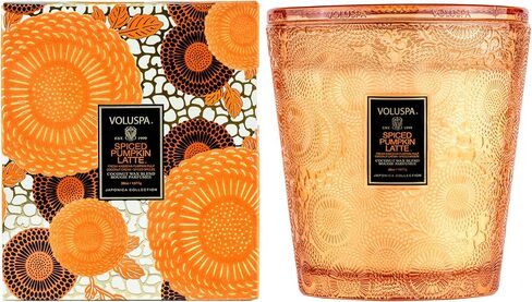 Voluspa Gilt Pomander & Hinoki Candle | 3 Wick Glass Hearth | 38 oz. | Coconut Wax and Natural Wicks for a Cleaner Burn | Vegan in Saudi Arabia
