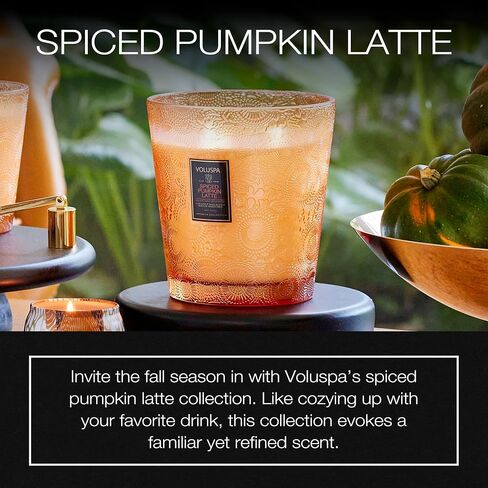 Voluspa Gilt Pomander & Hinoki Candle | 3 Wick Glass Hearth | 38 oz. | Coconut Wax and Natural Wicks for a Cleaner Burn | Vegan in Saudi Arabia