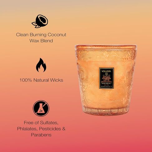 Voluspa Gilt Pomander & Hinoki Candle | 3 Wick Glass Hearth | 38 oz. | Coconut Wax and Natural Wicks for a Cleaner Burn | Vegan in Saudi Arabia