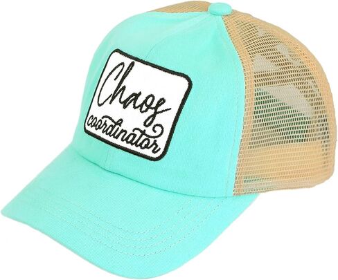 C.C Ponytail Criss Cross Messy Buns Ponycaps Baseball Cap Dad Trucker Mesh Hat (Distressed Black) in Saudi Arabia