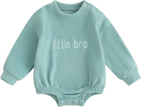 Ursobutegl Baby Boy Girl Sweatshirt Bubble Romper Long Sleeve Oversized Sweater Onesie Newborn Warm Winter Outfit Clothes in Kuwait