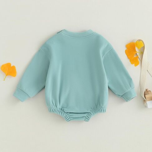 Ursobutegl Baby Boy Girl Sweatshirt Bubble Romper Long Sleeve Oversized Sweater Onesie Newborn Warm Winter Outfit Clothes in Kuwait