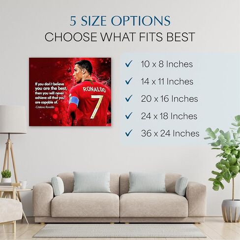If You Don't Believe- Inspirational Quote Wall Art Decor, Motivational Soccer Player Print, Ideal For Home Decor, Office Decor, Classroom & Gym Decor. Great Gift For Ronaldo Fans. Unframed- 8x10 in Saudi Arabia