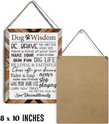 Retro My Dog's Bedtime Prayer Signs Wall Decor Rustic Dog Quotes Sayings Wooden Hanging Sign Decoration for Home Door 8 x 10 in Kuwait