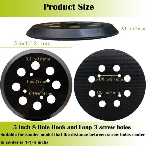 2 Pack 5 Inch 8 Hole Replacement Sander Pad for Ryobi Sander, 5 Inch 8 Hole Hook and Loop Replacement Sanding Pad for Ryobi RS290, RS241, RS240, RS280, RS280VS, RS281VS, P411 Random Orbit Sander in Saudi Arabia