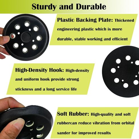2 Pack 5 Inch 8 Hole Replacement Sander Pad for Ryobi Sander, 5 Inch 8 Hole Hook and Loop Replacement Sanding Pad for Ryobi RS290, RS241, RS240, RS280, RS280VS, RS281VS, P411 Random Orbit Sander in Saudi Arabia