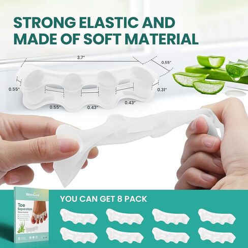 Welnove 10-Pack Toe Separator to Correct Bunions and Restore Toes to Their Original Shape, Bunion Corrector for Women Men, Toe Spacers for Gifts (White) in Saudi Arabia