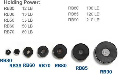 22.7 كجم قوة القابضة 2.4 سم مغناطيس كأس | مغناطيس قاعدة دائرية مغناطيسية للتركيب للعمل أو السيارة العلوية، مغناطيس وعاء RB60 5 قطع in Kuwait