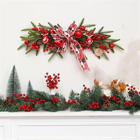 KTYDRY 40 قطعة من سيقان التوت الأحمر لتزيين شجرة عيد الميلاد هولي اصطناعي، سهل الانحناء، متين - سيقان التوت الأحمر الكبيرة للزينة الاحتفالية in Kuwait