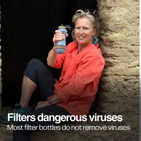 Bioplastic Water Filter Bottle for Travel (18.5oz/55cl). Protects You from Travel Sickness. Blue in Saudi Arabia