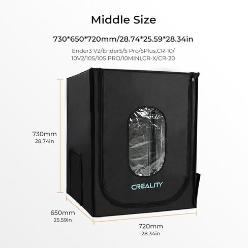 حاوية طابعة Creality ثلاثية الأبعاد، حاوية طابعة ثلاثية الأبعاد مقاومة للحريق والغبار، غرفة غطاء حماية ثابتة لدرجة الحرارة لـ Ender5/5 pro/5 Plus، CR-10/10S/10S PRO/10MINI، CR-X/CR-20/20PRO- كبير in Kuwait