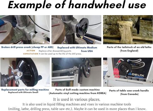 OD 5.5″ Ultimate Handwheel 1/2″ Bore Hole Crank Handle Most Machine Wood Lathe Mill Table Saw Tailstock Drill Press Revolving Replacment Part Shaft Vise Adjustment Core Tilt Height Adjustable Control in Kuwait