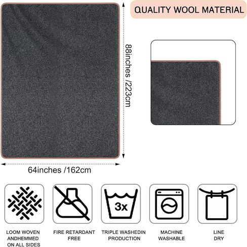 Peryiter 2 Pcs Military Camping Blanket 64" x 88" Warm Wool Blanket Thick Thermal Washable Emergency Blanket for Outdoors Sporting Events Survival Kits Everyday Use, 2 Colors in Kuwait