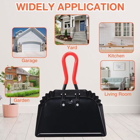 4 عبوات من جاروف الغبار المعدني الصناعي 12 انش شديد التحمل مع مقبض، مجرفة واسعة محمولة باليد لازالة الغبار والحطام، مثالية لتنظيف الاسطح الداخلية والخارجية in Kuwait