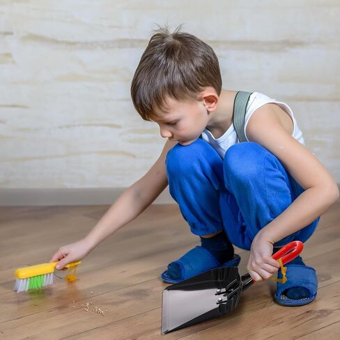 4 عبوات من جاروف الغبار المعدني الصناعي 12 انش شديد التحمل مع مقبض، مجرفة واسعة محمولة باليد لازالة الغبار والحطام، مثالية لتنظيف الاسطح الداخلية والخارجية in Kuwait